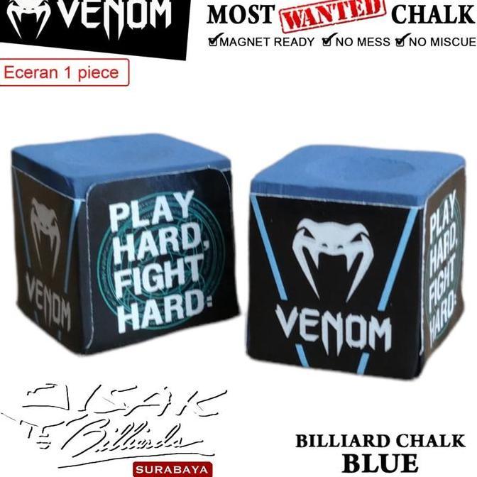 Billiard Venom Chalk Blue - 1Pcs - Ready Billiard Chalks Kapur Biliar Biru