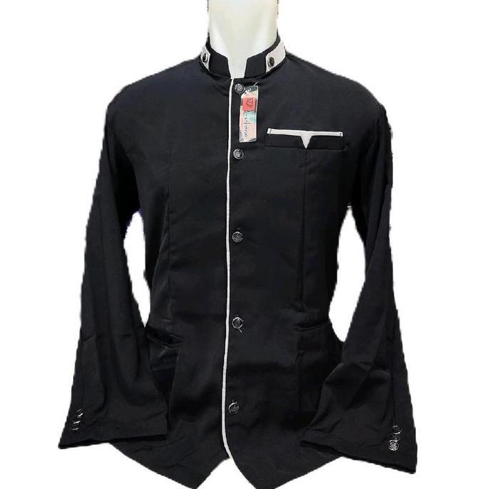 JASKO LIS POLOS PRIA DEWASA Baju Koko Pria Dewasa Ukuran Jumbo BSize Bahan Tebal Lembut Model Kanton