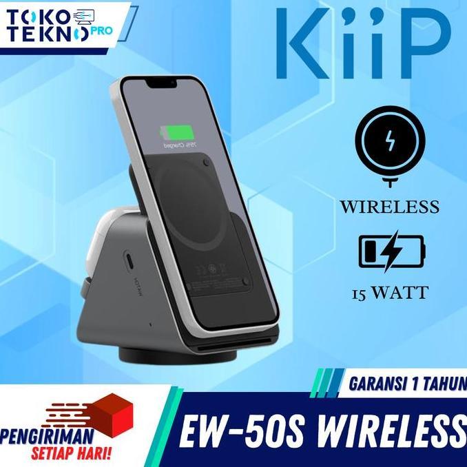 KiiP Wireless EW50S / EW-50S Magsafe Powerbank Wireless Charger Base 3in1 PD Fast Charging