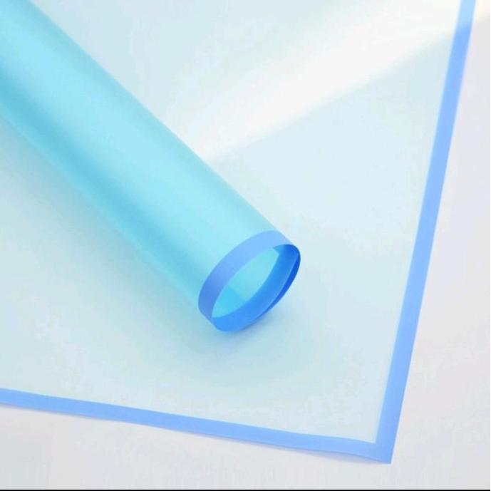 Fiore- ( 10 Lembar ) Kertas Buket Cellophane List Segi / Cellophane List / Kertas Buket List Biru
