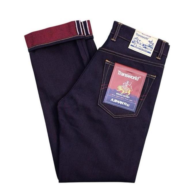 Anata- Transworld Celana Denim Selvedge 14 Oz Aceent Ajiman Black X Red