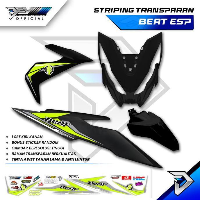 STRIPING TRANSPARAN BEAT NEW ESP | MOTIF ORIGINAL | STICKER BODY HONDA BEAT ESP HIGH QUALITY