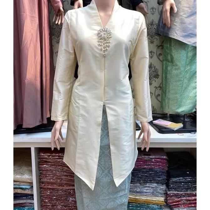 NEW SETELAN KEBAYA TUNIK KURUNG MELAYU JUMBO XXXL / KEBAYA TUNIK TAFETA / ROK LILIT SONGKET PALEMBAN