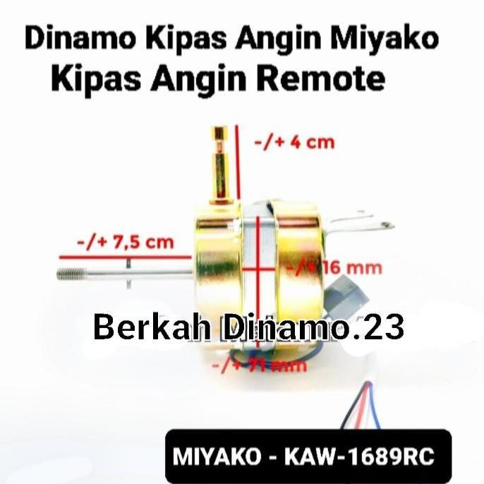 Motor Dinamo Kipas Angin Miyako 1689RC Kipas Angin Remot 16 inch