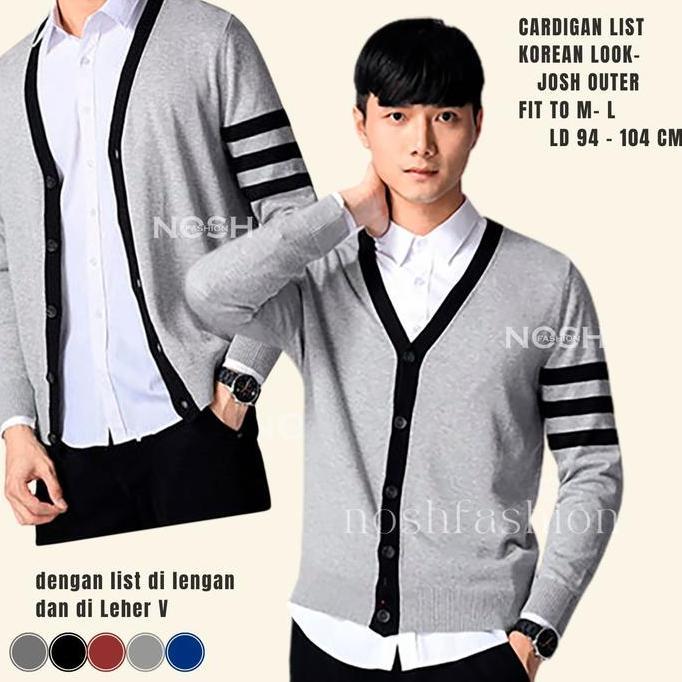 Cardigan Pria Cardigan Rajut Pria Korea Variasi List Yossh Jcfashion
