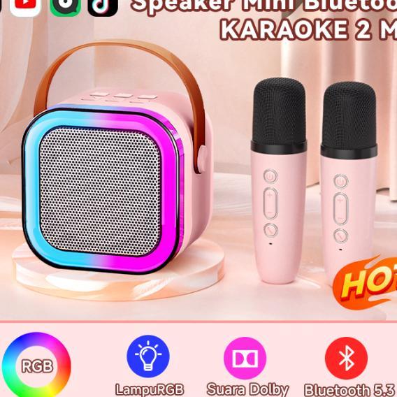Speaker Bluetooth Karaoke Wireless Microphone 2Pcs/Set High End Karaoke Speaker Rgb Light Speaker Bl