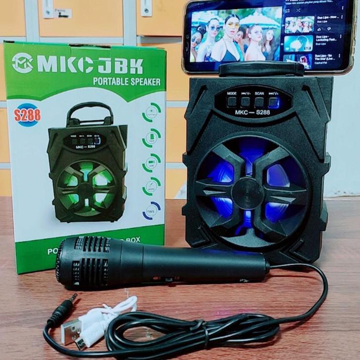 Speaker Bluetooth Mkc Jbk S288 + Mic Karaoke