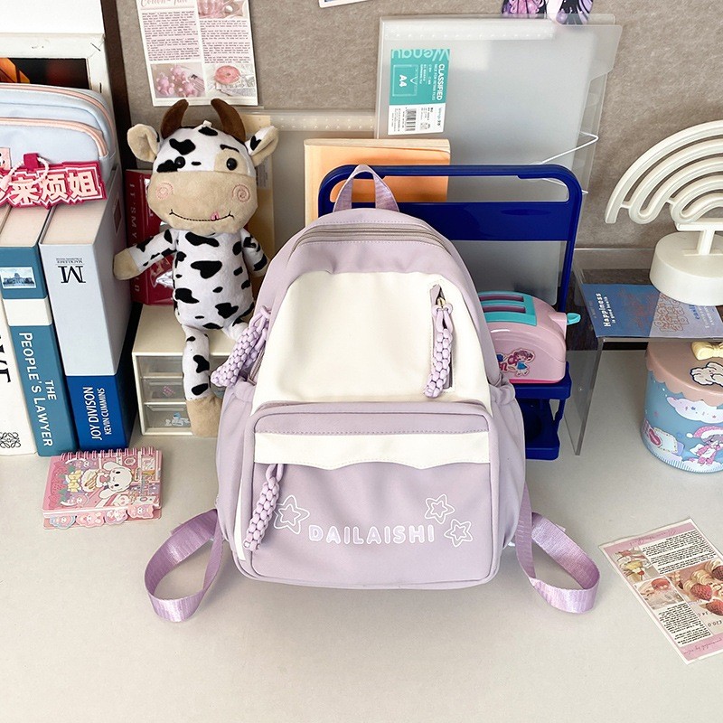 Liontin GratisTas Sekolah Pink/Tas Sekolah Anak Perempuan Smp/Tas Sekolah Perempuan/Tas Ransel Tas W