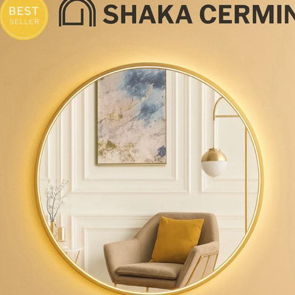 Cermin Bulat Gantung - Cermin Dinding - Cermin Gantung - Cermin Bulat - Cermin Aethetic -