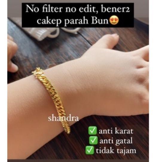 Gelang Tangan Anak & Bayi Tembaga Model Rantai Gold Lapis Emas By Shandra Bali