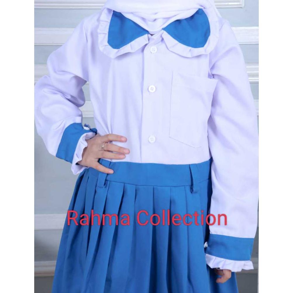 Free Ongkir Seragam Sekolah Biru Benhur Gamis Set Hijab