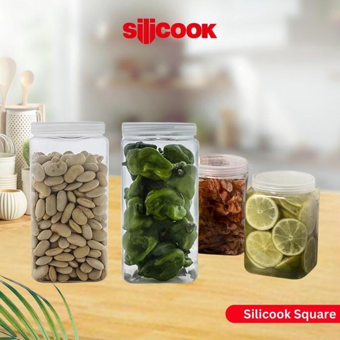 Silicook Food Container Square - Food container toples bening transparan plastik kotak square jar ta