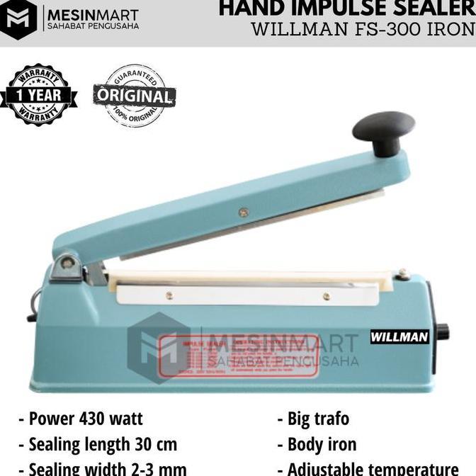 Impulse Sealer/ perekat plastik Press Plastik 30cm Body Besi Trafo Besar
