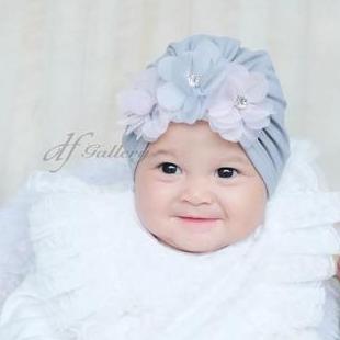 Turban Anak Bayi Perempuan Olivia dfGallery Bunga Permata Cantik