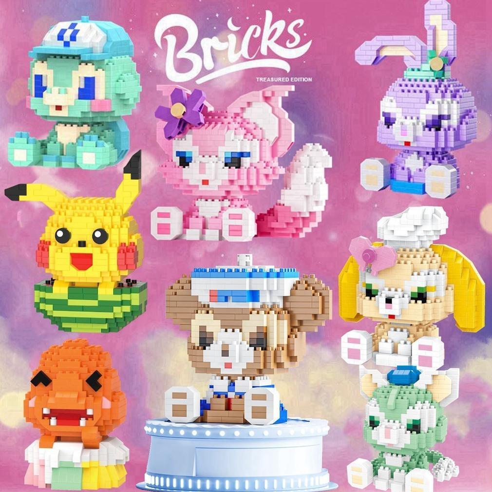 ABIMAYUSHOP (COD)MAINAN BALOK SUSUN DISNEY LINABELL STELLALOU EDUKATIF UNTUK ANAK DIY 3DPUZZLE TOY B