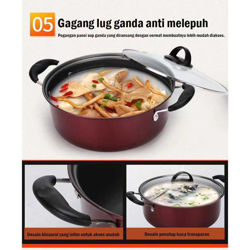 Panci Set Teflon Wajan Penggorengan Serbaguna 3 Pcs Cookware Set