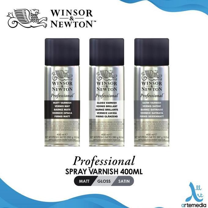 Winsor & Newton Professional Spray Varnish 400ml Protect & Finish Oil Painting | Varnish Lukisan Cat