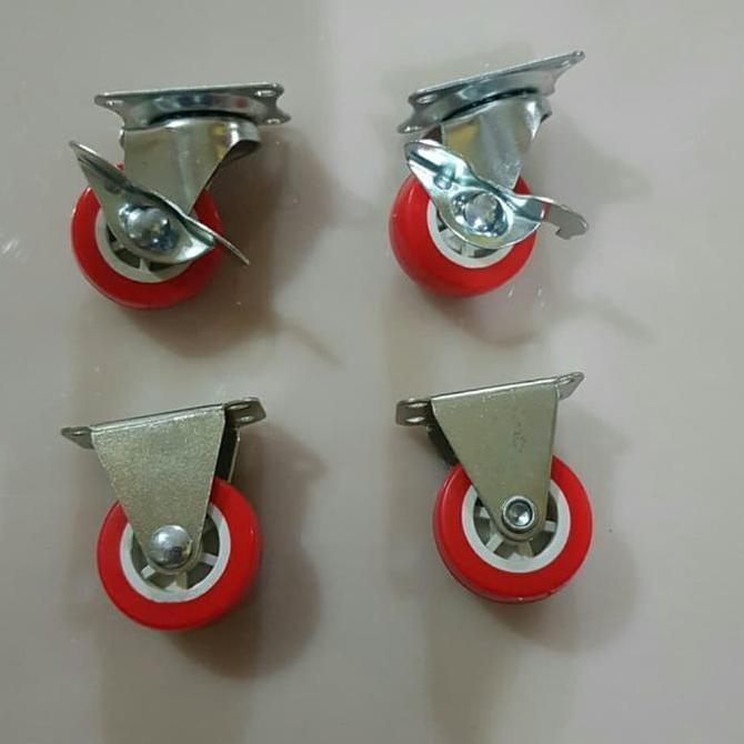 RODA PVC MERAH 1,5 INCH RODA TROLI 1,5 INCH BEST QUALITY