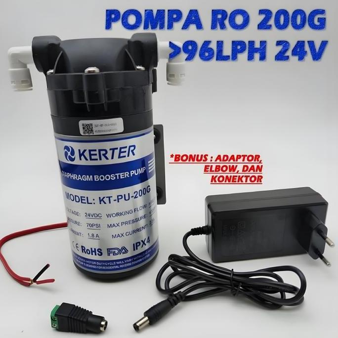 Kerter Booster Pump Ro 200 Gpd Pompa Ro Dc 24V Pompa Dorong 200 Gpd Dc 24V Best Seller