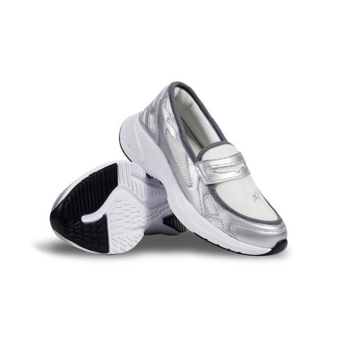 Mild.stander - Sepatu Prayer kids Sepatu Slip On Loafer Fly Silver - Unisex Fashion - Garansi 6 Bula