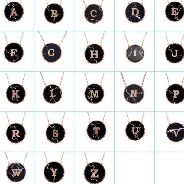 Gersangseller - Nikita Willy Gold Kalung Emas Renaissance Marble Hitam - Necklace
