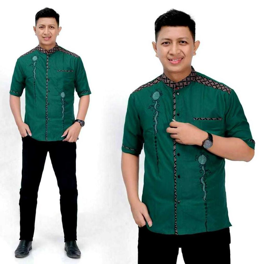 Terbaru Baju Pria Lengan Pendek Baju Koko Muslim Baju Pria Kombinasi Baju Koko Premium 2026