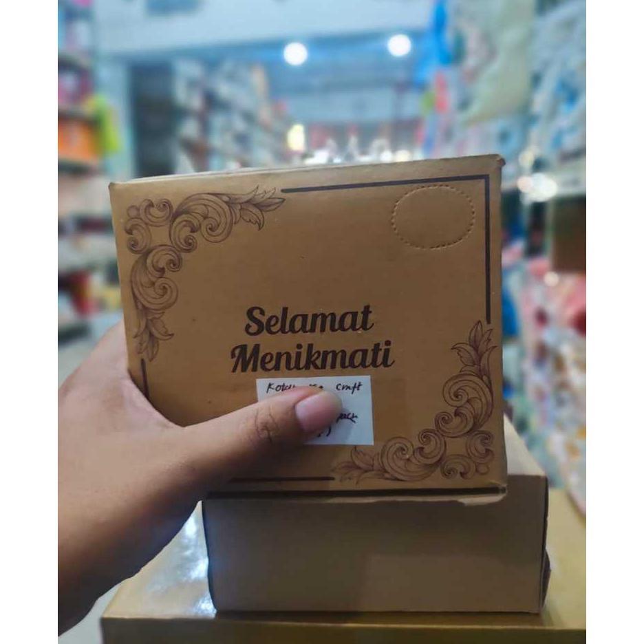 Dus Kue Kraft / Dus Kue Putih / Kotak Kardus Kue / Dus Snack / Snack Box - Motif Selamat Menikmati