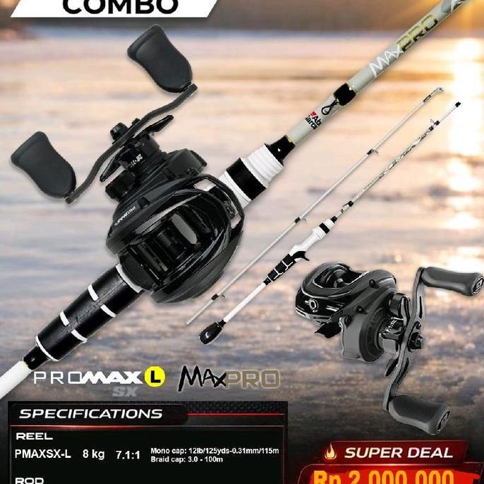 Paket Combo Bc Abu Garcia Max Joran Bait Casting Abu Garcia Max Pro 702Mh Dan Reel Bc Abu Garcia Pro