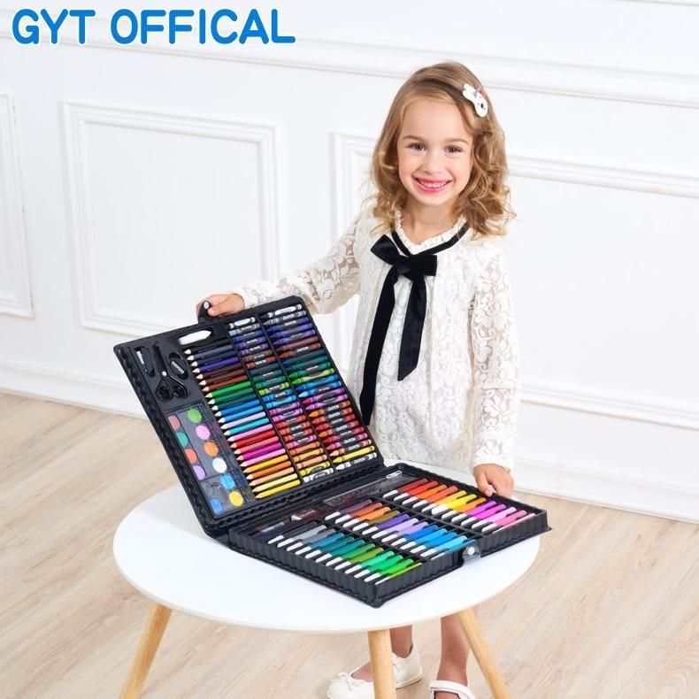 terbaru gyt set pena cat 150 anak kuas cat air krayon lilin tongkat alat lukis set perlengkapan seko