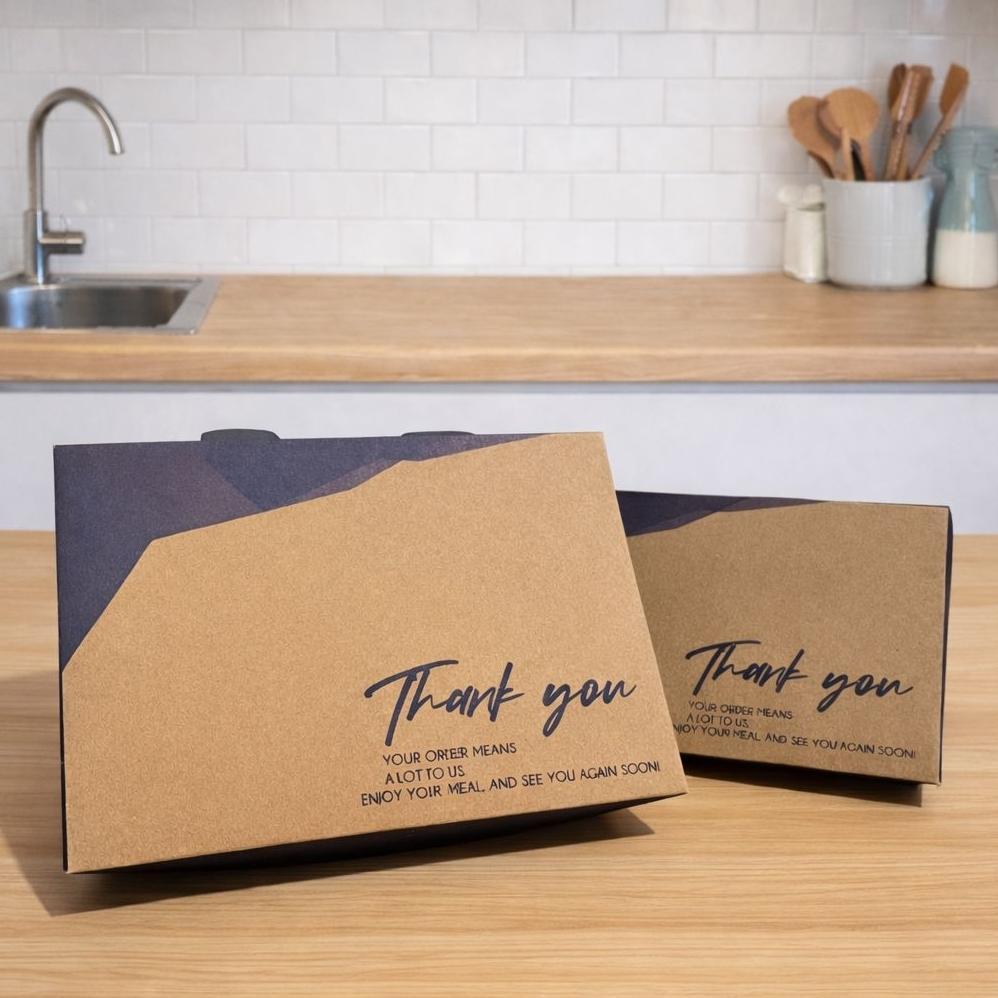 NEW DEALS PAPER LUNCH BOX SIZE ( L )  KRAFT LAMINASI  KOTAK DUS MAKAN AYAM NASI GORENG BAKAR GEPREK 