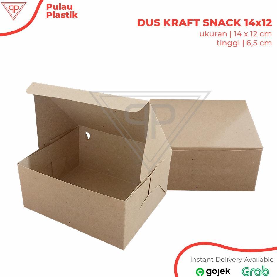 Kraft Box Snack 12X14 / Dus Snack / Kotak Makan Take Away