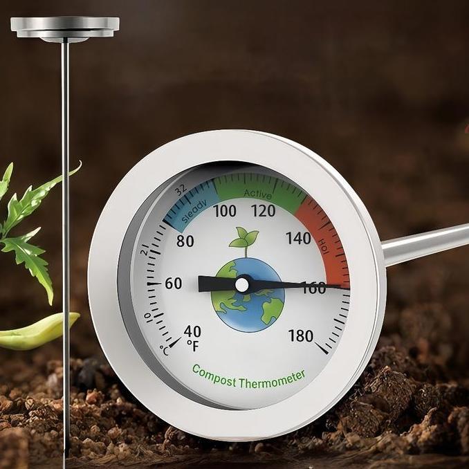MANAZY 50cm Thermometer Suhu Tanah Compost Soil Thermometer Thermometer Suhu Tanah Termometer Tanah