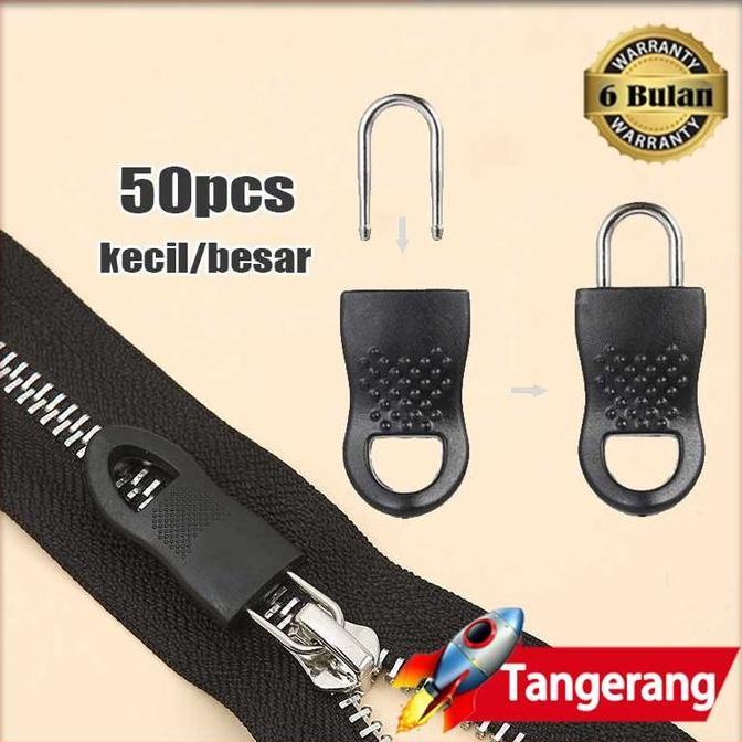 GARAVAR 50pcs Kepala Resleting Serbaguna / Kepala Sleting Tas / Pengganti Kepala Resleting Tas / Kep