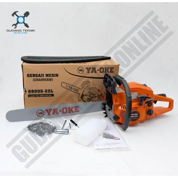 TERAR Mesin Gergaji Kayu Chainsaw 22 YA OKE Chain Saw 6800S Laser Tip Baja