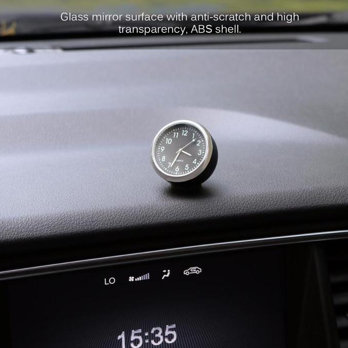 CARACAV Jam Mobil Analog - Jam Dashboard Mobil - Dekorasi Mobil Jam Mini Quartz Hiasan Dashboard