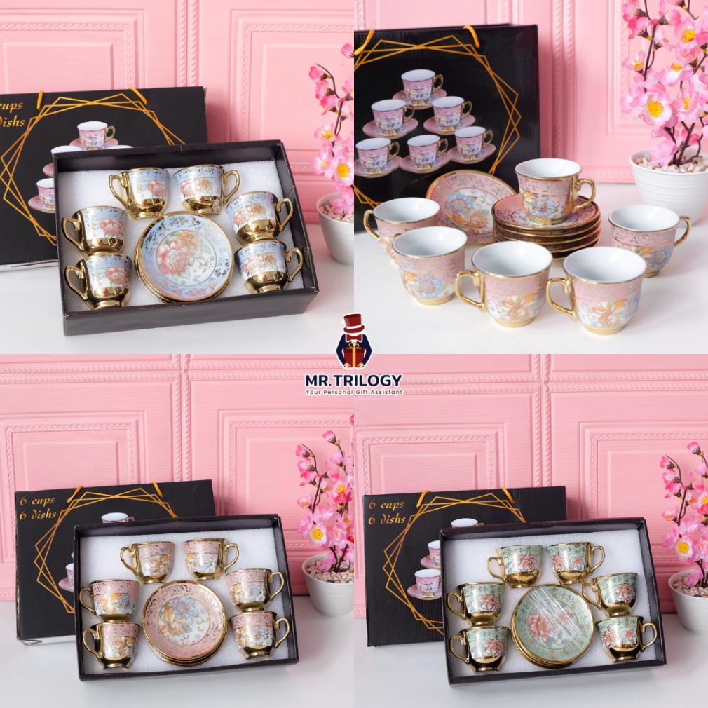 Diskon Cangkir Teh Set Keramik Piring Tatakan Kecil Gelas Kopi Gaya Eropa