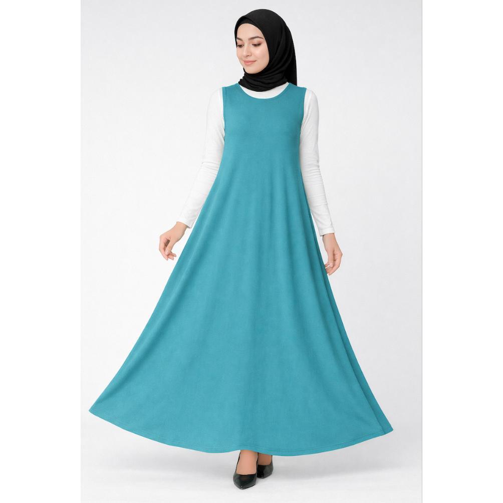 Terlaris Gamis Polos Tanpa Lengan / Yukensi / Dalaman Outer Cardigan Muslimah Dress Panjang Bahan Je