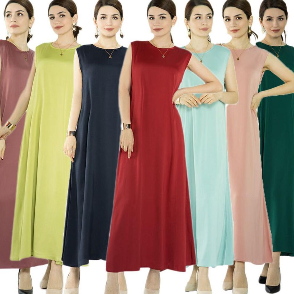 Termurah  Inner Dress Satin Jumbo Busui Non Busui Sleeveless Tanpa Lengan Satin Kutung Gamis Kutung 