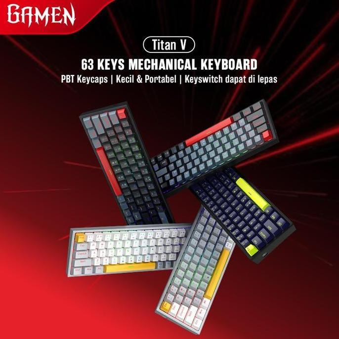 [COMBO 4IN1] GAMEN Titan 5 Keyboard Gaming Mechanical 60% Layout Pluggable RGB Light+Headset GH100 3