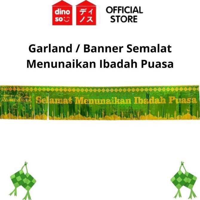 DINOSO Banner Hiasan Selamat Menunaikan Ibadah Puasa Garland Rumbai