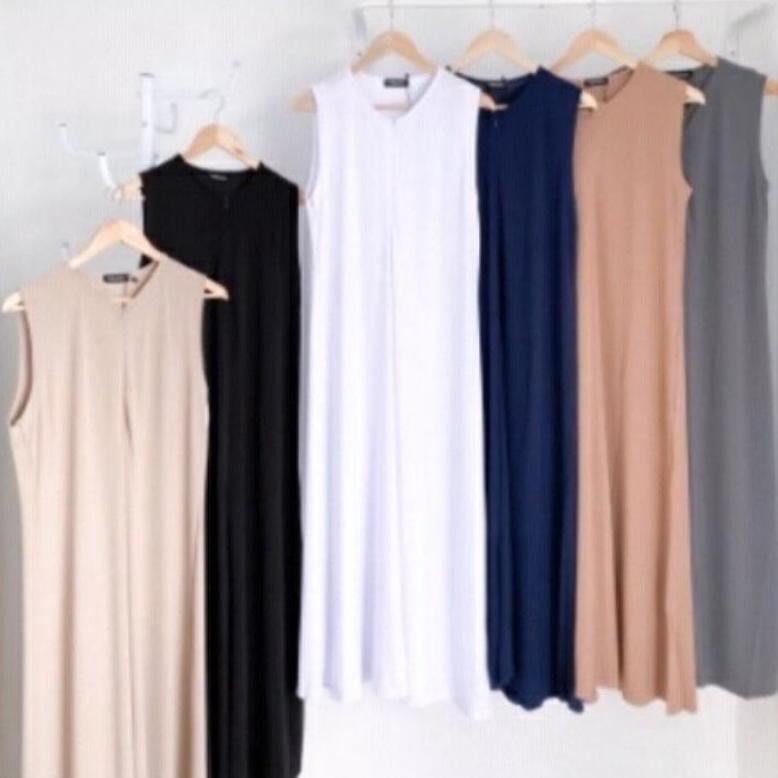 Viral  Dress Inner Span Jersey Tanpa Lengan / Inner Gamis Tanpa Lengan (Cod)