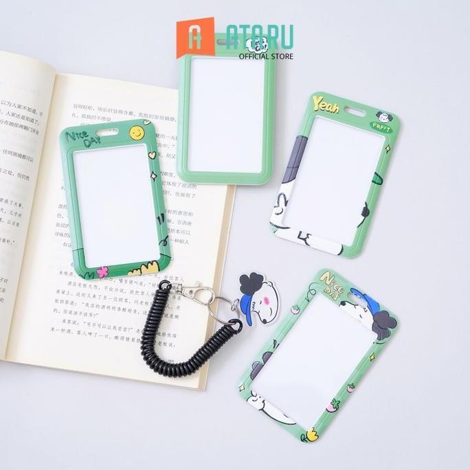 Ataru Holder Id Card Doggy Charm Tempat Kartu Lanyard Name Tag Holder Id Card Holder Lucu