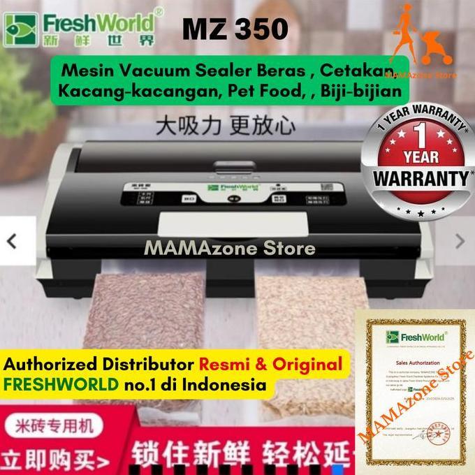 NEW FRESHWORLD Vacuum Sealer MZ 350 Plastik Gusset Cetakan Beras - FreshWorld Mesin Vacuum Sealer MZ