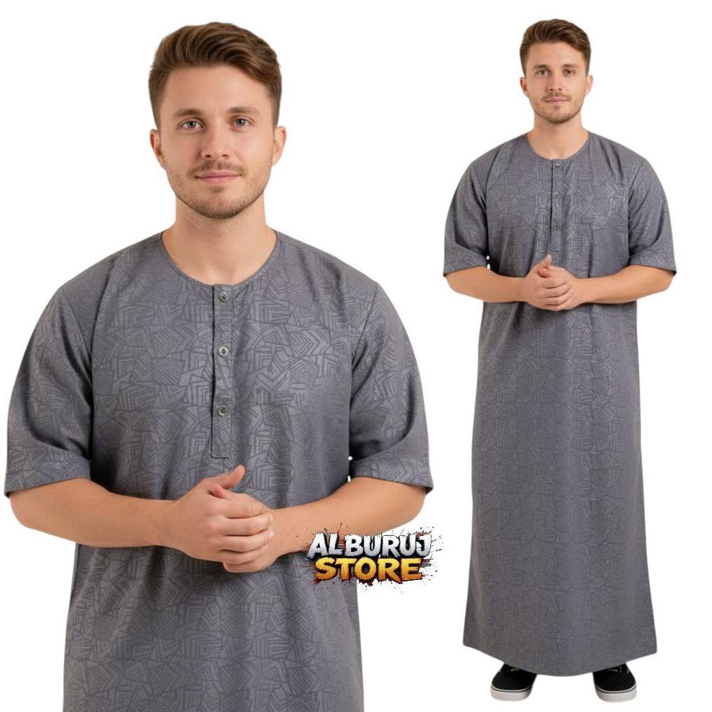 READY STOCK GAMIS PRIA PREMIUM MOTIF EMBOS TERBARU/GAMIS PRIA PREMIUM/KURTA PRIA EMBOS/JUBAH SAUDI M