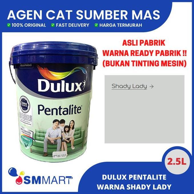 HARGA DISC - CAT TEMBOK INTERIOR PREMIUM DULUX PENTALITE WARNA SHADY LADY 2.5L GLN