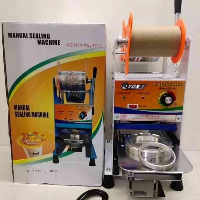 ETON : MESIN CUP SEALER MANUAL ALAT PRESS GELAS PLASTIK ET D1 12-22OZ