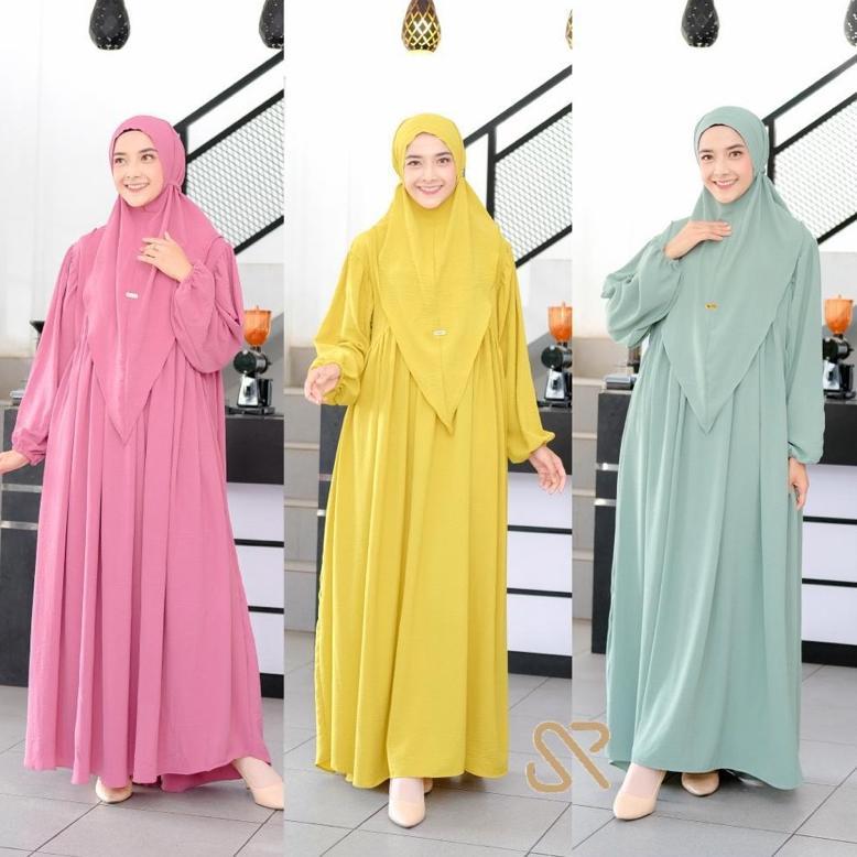 TERLARIS Kinara Set Bergo Gamis Syari Jumbo XXXL Setelan gamis dan hijab Jumbo Setelan gamis criinkl