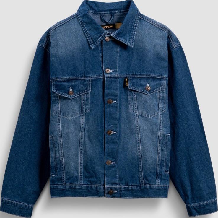 diskon guteninc jacket denim jeans trucker boxy bullitt blue washed