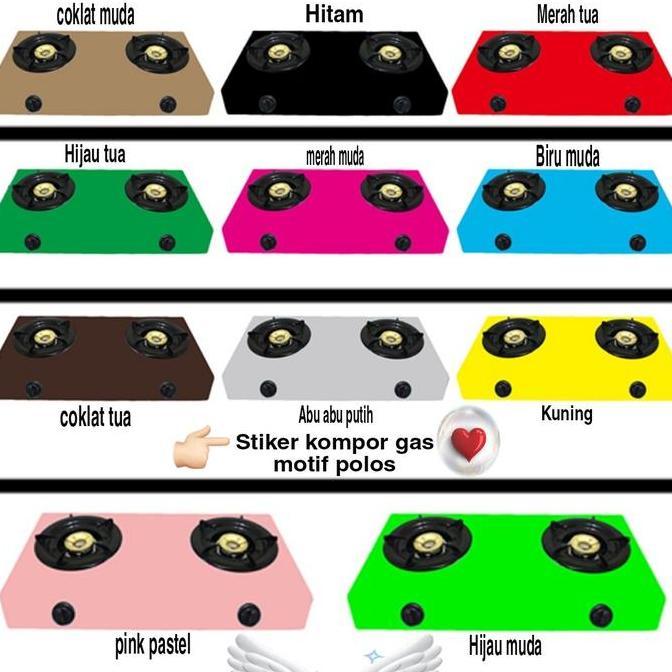 Stiker kompor gas motif warna polos