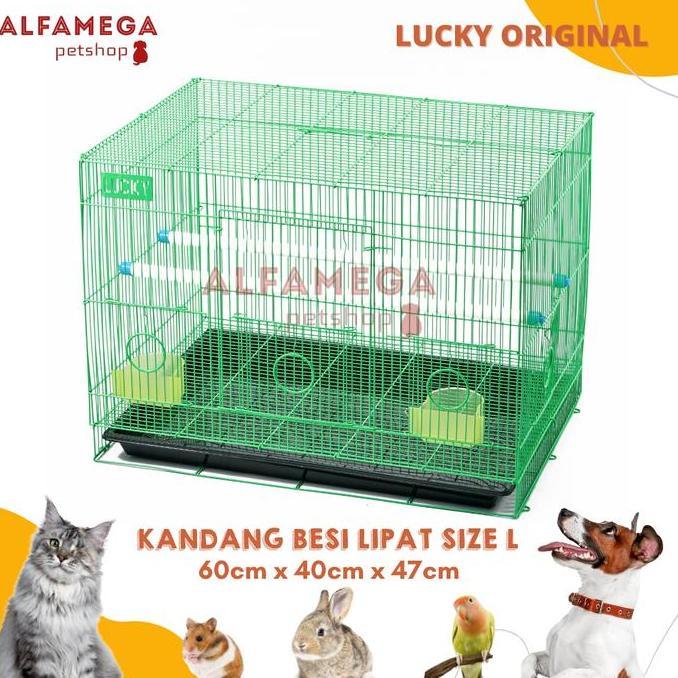 KANDANG UMBARAN BESI LIPAT SIZE L 60x50x44 BURUNG PLECI LOVEBIRD LUCKY